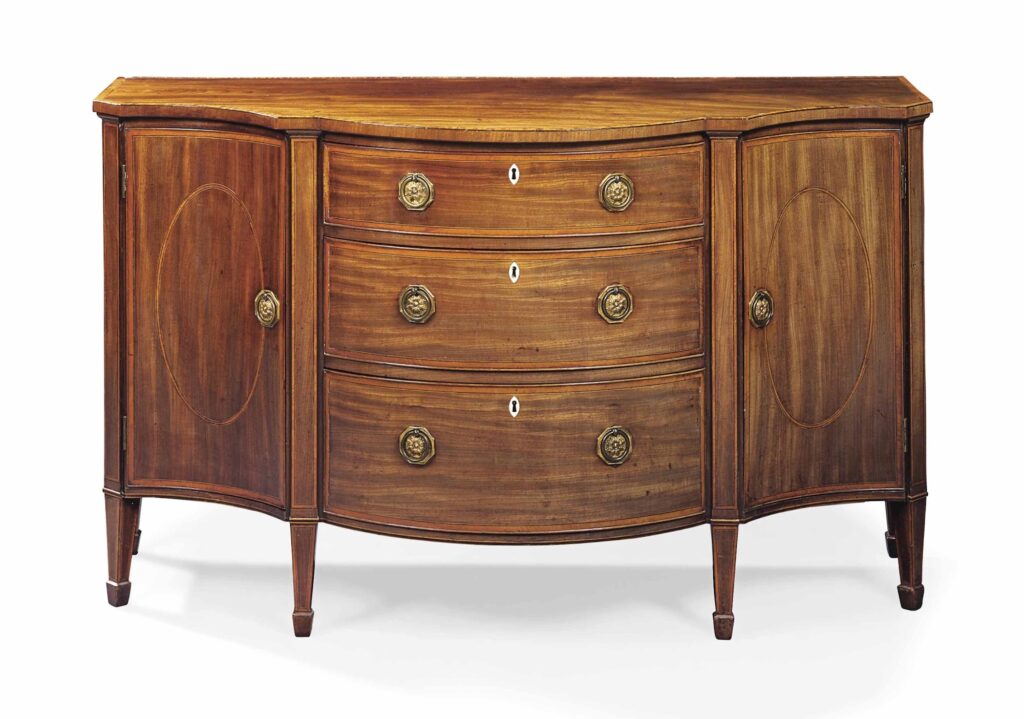 George III Sheraton period mahogany cabinet