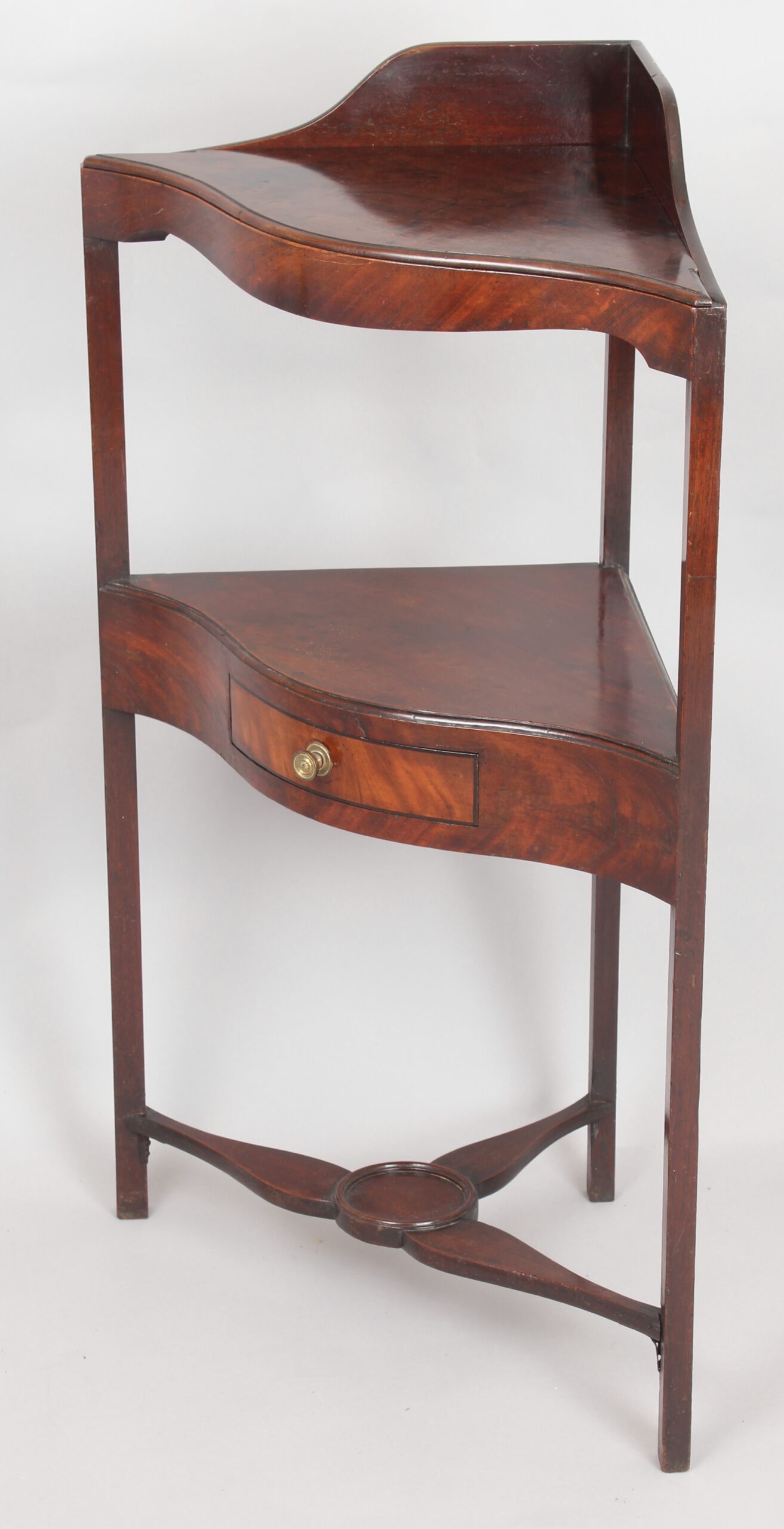 George III period mahogany serpentine-fronted small washstand