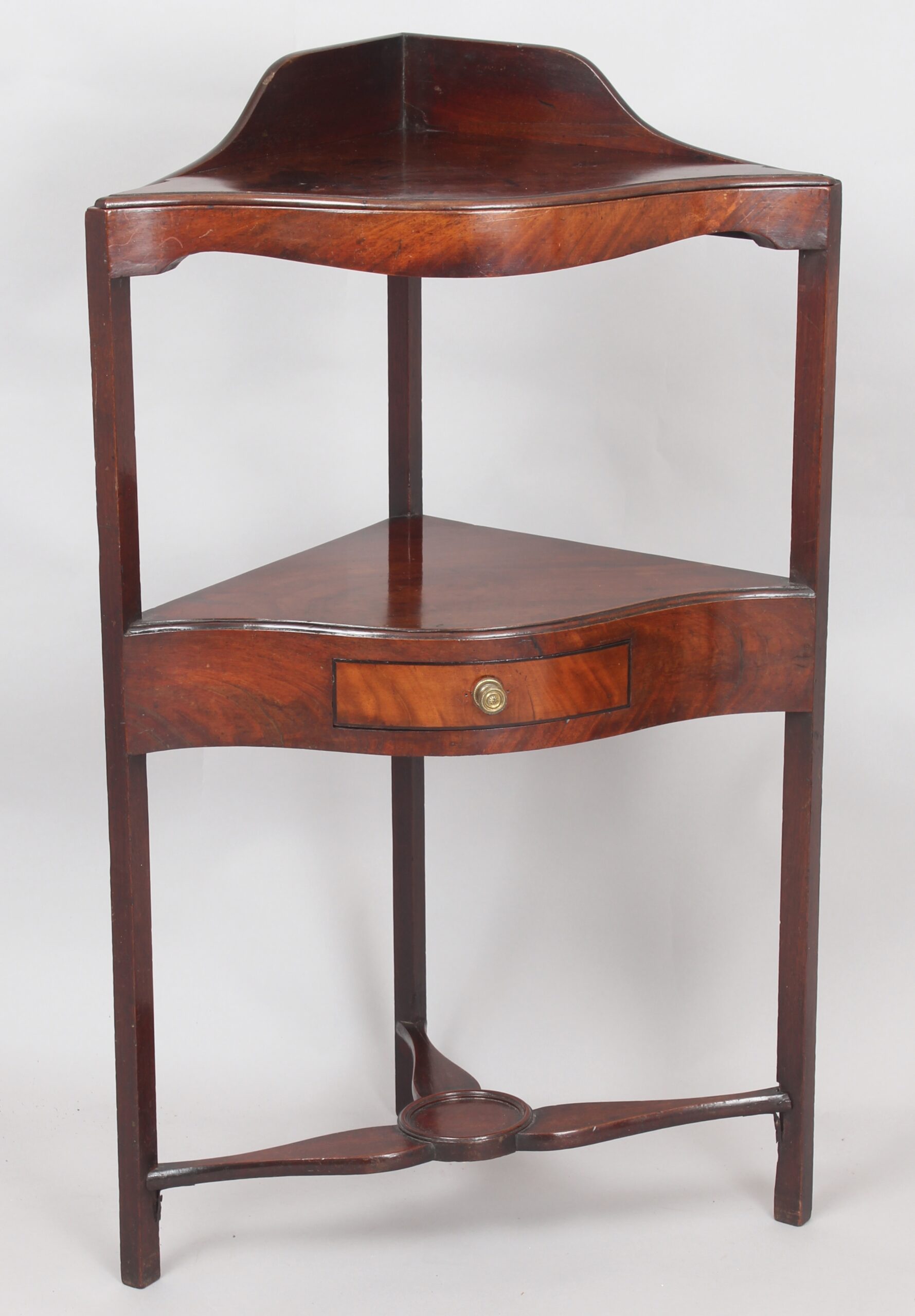 George III period mahogany serpentine-fronted small washstand