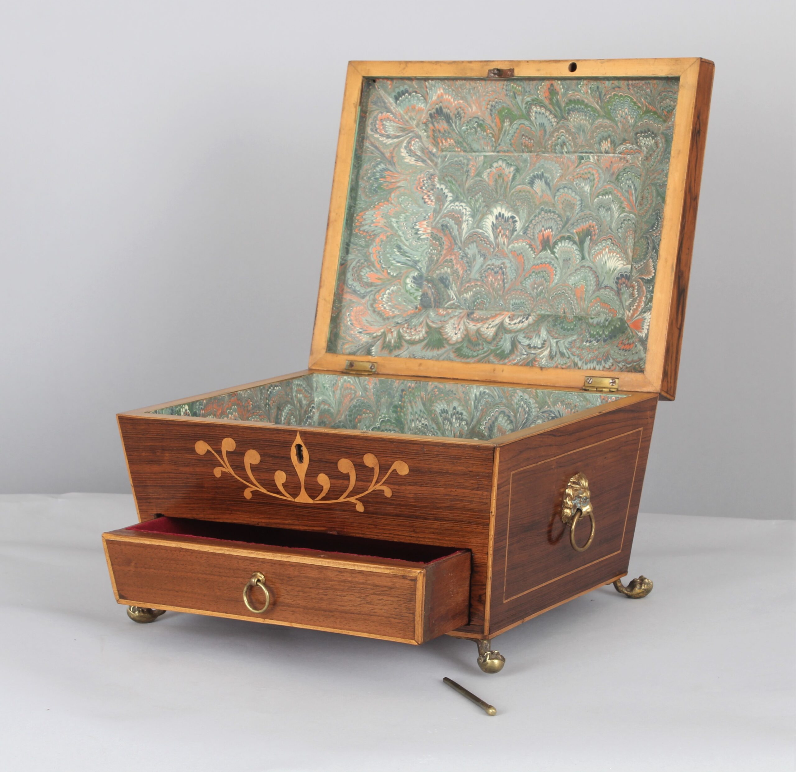Regency period mahogany work-box