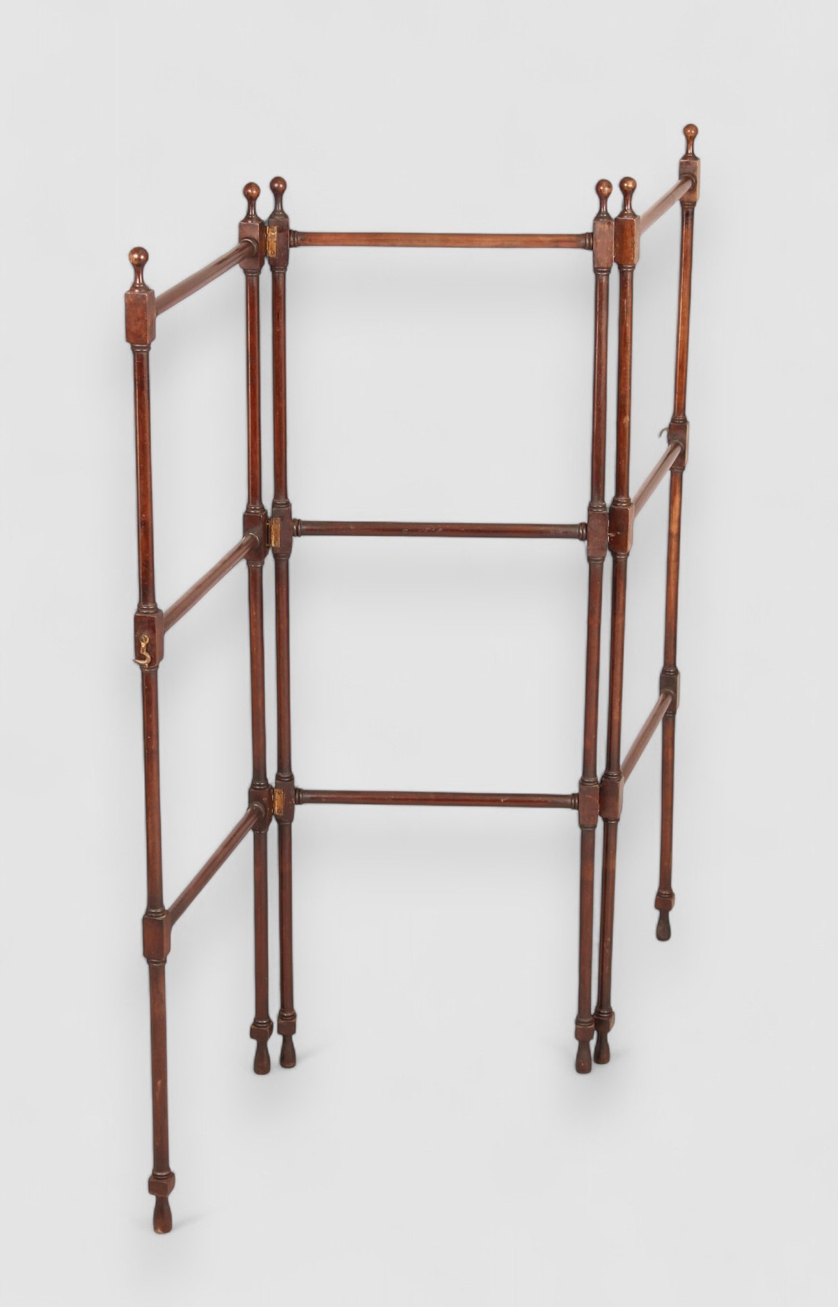 Three section mahogany towel rail