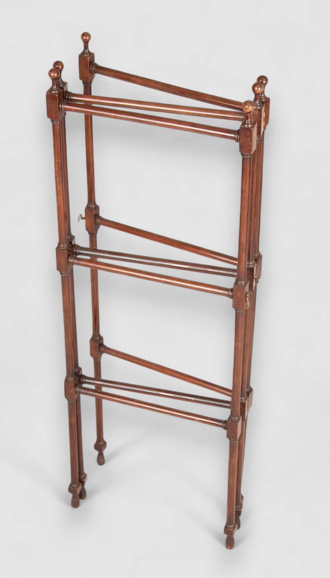 Three section mahogany towel rail