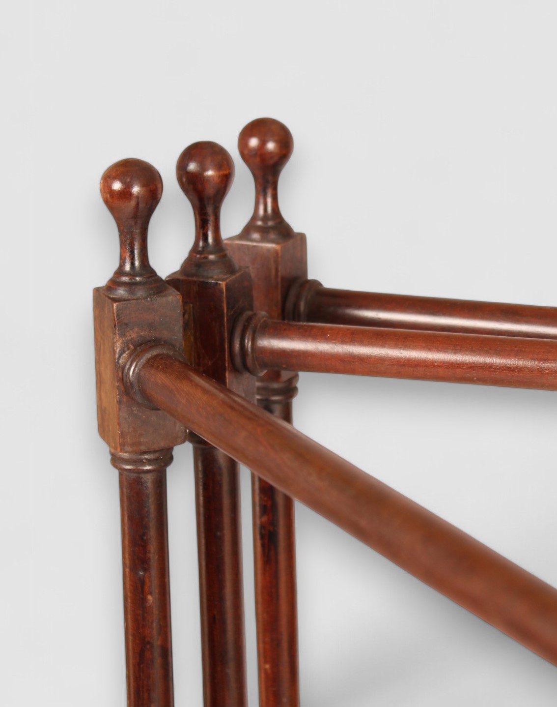 Three section mahogany towel rail