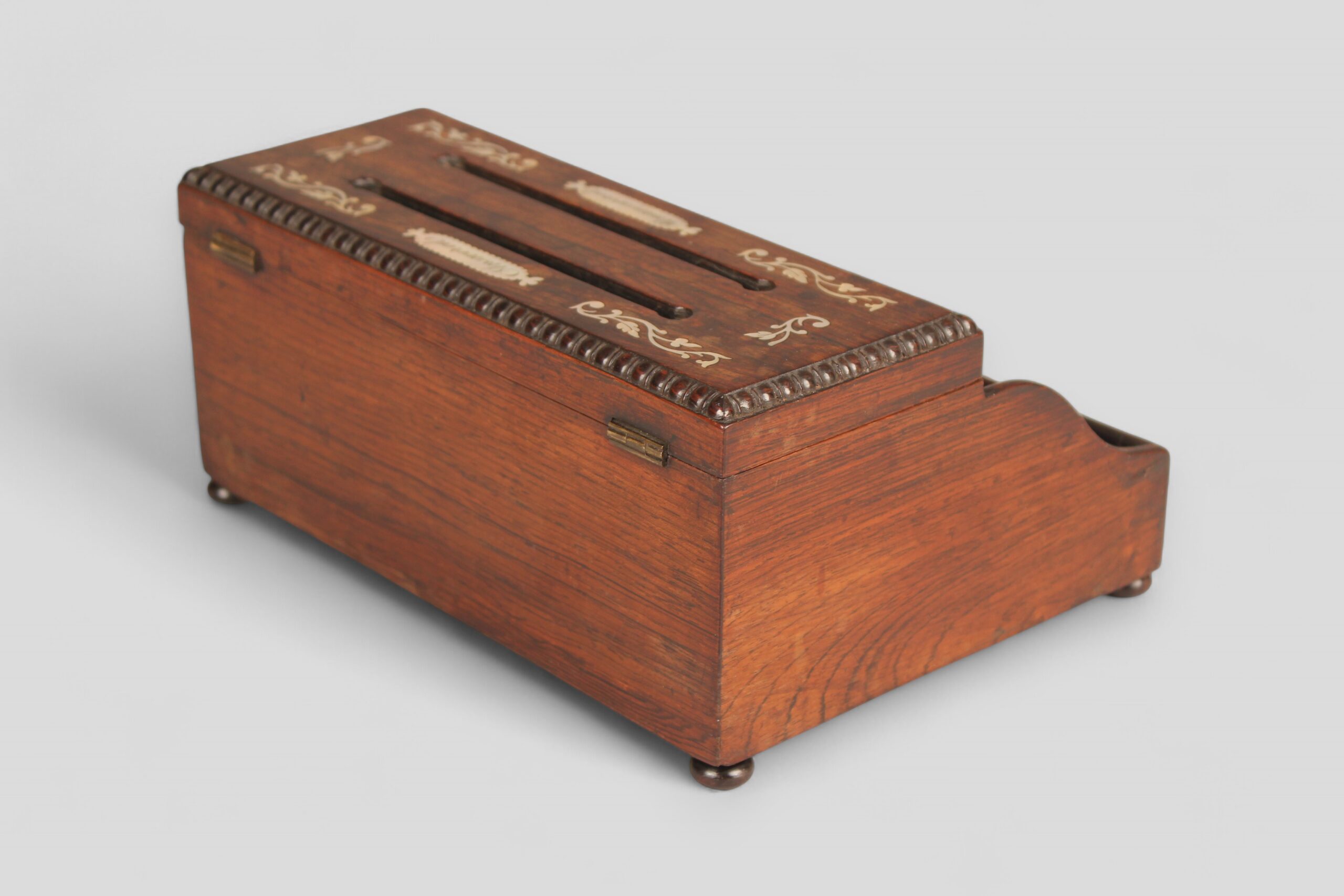 A rosewood correspondence box